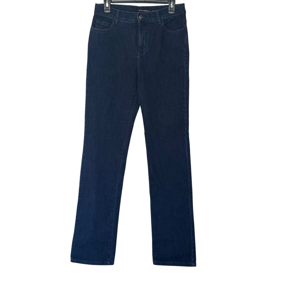 Soft Surroundings Straight Leg Jeans Indigo Blue Stretch Tall Women Size 10 Tall - Picture 1 of 5